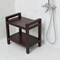Homeroots Rectangular Teak Shower Bench With Handles In Brown Finish 376663 - alternate 2