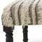 Homeroots 47in Cream Textural Boho Stripe Black Leg Upholstered Bench 483748 - alternate 2