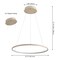 Jonathan Y Brice 23.75" Modern Contemporary Metal Round Dimmable Integrated LED Pendant, Beige JYL7203H - alternate 6