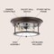 Jonathan Y Lauren 13.25" 2-Light Metal/Glass LED Flush Mount, Oil Rubbed Bronze/Brass Gold JYL7446E - alternate 3