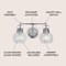 Jonathan Y Shirley 17.5" 2-Light Farmhouse Industrial Metal LED Vanity Light w/Seeded Glass Globe Shades, Chrome JYL7404A - alternate 4