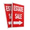 Signmission Estate Sale With Arrow, Plastic Signs Only 24 Inch x 36 Inch, Corrugated Plastic, 2PK CSB-2436-2PACK-Estate Sale With Arrow - alternate 1