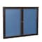 Ghent Indoor/Outdoor Enclosed Vinyl Bulletin Board, Bronze Aluminum Frame, 3'H x 5'W, 2 Door, Ocean PB23660VX-191 - alternate 1