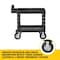 Rubbermaid Commercial Utility Cart with Deep Lipped Plastic Shelves, Plastic, 500 lb Load Capacity, 2 Shelves, 26 in W FG452010BLA - alternate 3