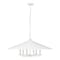 Z-Lite Rialto 6 Light Pendant, Matte White Outer, Signature Rubbed Brass Inner, 32 In W x 16.5 In H 1953-32MW - alternate 3