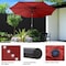 Villacera 9-Foot LED Outdoor Patio Umbrella with Solar Lights, Red 83-OUT5423 - alternate 4