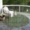 Homeroots 8' Artichoke Green And Black Round Damask Washable Indoor Outdoor Area Rug 605093 - alternate 2