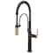 Brizo Litze Semi-Professional Kitchen Faucet, Industrial Handle Matte Black/Luxe Gold 63344LF-BLGL - alternate 1