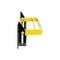 K&M Mfg Universal Flip-Up Tractor Step Yellow/Black Powder Coat Finish 3452 - alternate 4