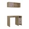 Homeroots 39" Taupe Computer Desk With Two Cabinets Two Drawers 403838 - alternate 3