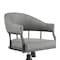 Homeroots Gray And Black Upholstered Faux Leather Open Back Dining Arm Chair With Wheels 569405 - alternate 5