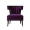 Homeroots 30" Purple And Black Velvet Tufted Wingback Chair 533884 - alternate 4
