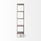Homeroots 71" Brown And Silver Metal and Wood Four Tier Bookcase 380385 - alternate 2