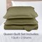 Lavish Home 3-Piece Queen Quilt Bedding Set Queen Bedspread and 2 Pillow Shams with Diamond Pattern, Green 66-001-QG - alternate 3