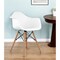 Homeroots White And Natural Heavy Duty Plastic And Solid Wood Dining Arm Chair 520283 - alternate 1
