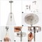 Jonathan Y Arlo 11.5" 1-Light Mid-Century Modern Iron/Seeded Glass LED Pendant, Nickel/Clear JYL7594A - alternate 3