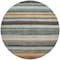 Homeroots 8' Beige Gold And Brown Round Striped Washable Indoor Outdoor Area Rug 618252 - alternate 3