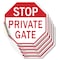 Signmission Stop Private Gate, 4 inch X 4 inch, Vinyl Decal, 5PK OC-D-5PACK-4-131 - alternate 1