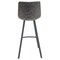 Leisuremod Elland Modern Upholstered Leather Bar Stool with Iron Legs and Footrest, Grey ES29GR - alternate 4