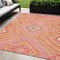 Homeroots 5' X 8' Coral Pink And Ivory Tribal Washable Indoor Outdoor Area Rug 598113 - alternate 1