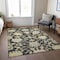 Homeroots 9' X 12' Black And Ivory Floral Washable Indoor Outdoor Area Rug 605191 - alternate 4