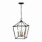 Jonathan Y Pagoda 12" 4-Light Classic Traditional Metal Cage Lantern LED Pendant, Oil Rubbed Bronze/Brass Gold JYL7436D - alternate 3