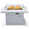 Leisuremod Chelsea Patio Modern Aluminum Propane Fire Pit Table, White CF44G-W - alternate 3