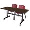 Regency Kobe Flip-Top Training Nesting Table W/ 2 M Stack Chairs, 60 in W, 24 in L, Neo Walnut MKFT6024NW47BY - alternate 1