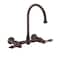Whitehaus Collection Vintage III Plus Wall Mount Faucet with a  Long Gooseneck Swivel Spout, and Solid Brass Side Spray WHKWLV3-9301-NT-ORB - alternate 3
