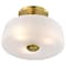 Nuvo Lune, 3 Light Semi-Flush, Vintage Brass Finish, Etched White Glass 60/8239 - alternate 3