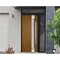 Vdomdoors Steel Door Deux 1713 Natural Oak Sidelight and Transom Black Window Stainless Inserts Single Modern DEUX1713EXD-OAKB-W36+16 x H80+16-Left-hand Inswing - alternate 2