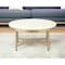 Homeroots 18" Ivory And Gold Wood And Steel Round Coffee Table 565095 - alternate 1