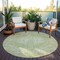 Homeroots 8' Sage And Ivory Round Oriental Washable Indoor Outdoor Area Rug 603817 - alternate 3