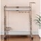 Homeroots Champagne Metal And Mirrored Glass Rolling Bar Cart With Wine Storage 402581 - alternate 2