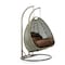 Leisuremod Beige Wicker Hanging 2 person Egg Swing Chair, Brown ESCBG-57BR - alternate 3