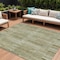 Homeroots 9' X 12' Khaki And Olive Green Striped Washable Indoor Outdoor Area Rug  631543 - alternate 1