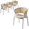 Leisuremod Ervilla Dining Arm Chair with Leather Seat and White Steel Base in Taupe, 4PK ECW-20TP-L4 - alternate 1