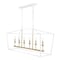 Jonathan Y Pagoda 49" 6-Light Classic Traditional Metal Linear Cage Lantern LED Pendant, White/Brass Gold JYL7439E - alternate 1