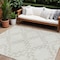 Homeroots 8' X 10' Ivory And Beige Geometric Washable Indoor Outdoor Area Rug 593777 - alternate 1