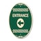 Signmission Entrance Left Arrow, 12 Inch X 18 Inch Architectural Oval, Heavy Gauge Aluminum A-OV-G-1218-23964 - alternate 1