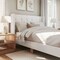 Martha Stewart Carmy Queen Upholstered Platform Bed, Tufted Wingback Headboard and Cushioned Siderails TW-B2503T-Q-WH-MS - alternate 4
