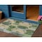 Homeroots 3' X 5' Green Gold And Silver Geometric Washable Indoor Outdoor Area Rug 618745 - alternate 1