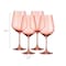 Homeroots Set of Four Coral Crystal Balloon Bowl Stemmed Red Wine Glass 485153 - alternate 2