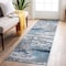 World Rug Gallery Distressed Abstract Watercolor Runner Rug 2 ft 7 in x 8 ft Blue 928BLUE27X8 - alternate 1