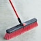 Libman Push Broom, 3 in L Trim, PET Bristle, 58-3/4 in L, Threaded, Steel Handle, Red 804 - alternate 2