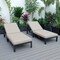 Leisuremod Chelsea Modern Outdoor Chaise Lounge Chair With Beige Cushions CLBL-77BG2 - alternate 4