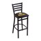 Holland Bar Stool Co 30" Blk Wrinkle Michigan Tech Stationary Bar Stool, Ladder Back L00430MITech - alternate 1