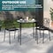 Leisuremod Devon 3-Piece Aluminum Patio Dining Set, Tempered Glass Top Table & 2 Stackable Chairs, Black DT20CBL - alternate 2