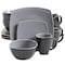 Gibson Home Soho Lounge 16 Piece Soft Square Stoneware Dinnerware Set in Grey Matte 94851.16 - alternate 1