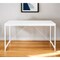 Homeroots 47" White Wood and Stainless Steel Writing Desk 524926 - alternate 1
